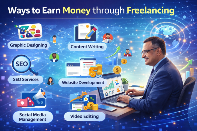 Different freelancing services like graphic design content writing SEO video editing and web development.