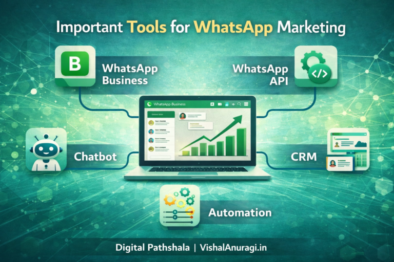 WhatsApp Marketing के महत्वपूर्ण टूल – WhatsApp Business, API, Chatbot और CRM